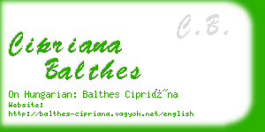 cipriana balthes business card